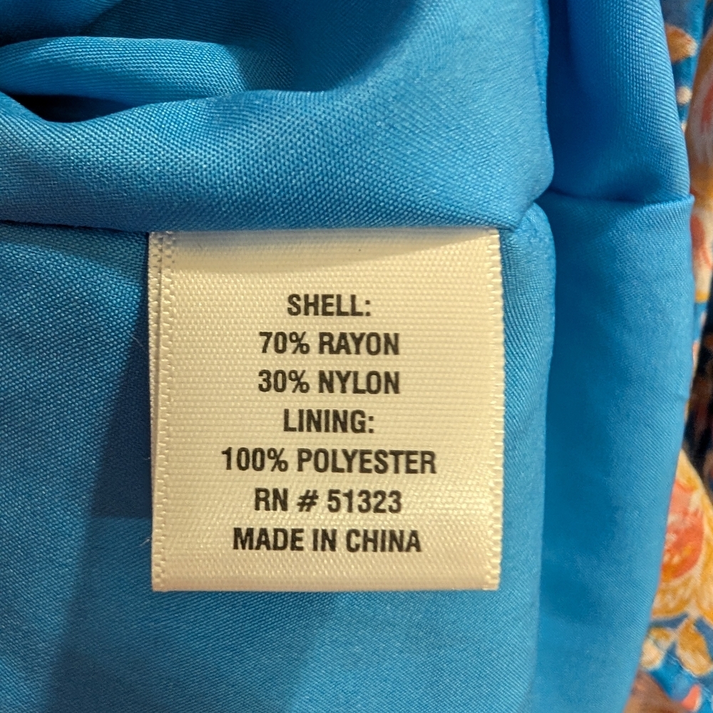 1. State Blue and Orange Floral Mini Dress - Picture 9 of 10